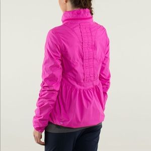 Lululemon Pink Micro-Stipe Rain Jacket